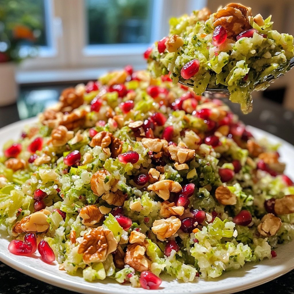 Grünkohlsalat mit Granatapfel und Walnüssen