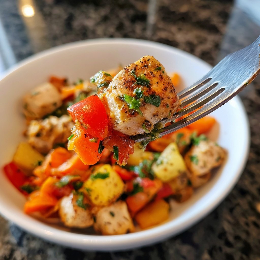 Kalorienarme Gemüsepfanne Mit Hähnchen