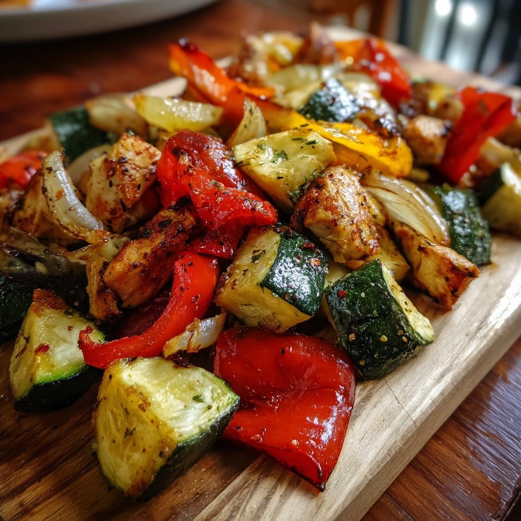 Kalorienarmes Ofengemüse Mit Hähnchen