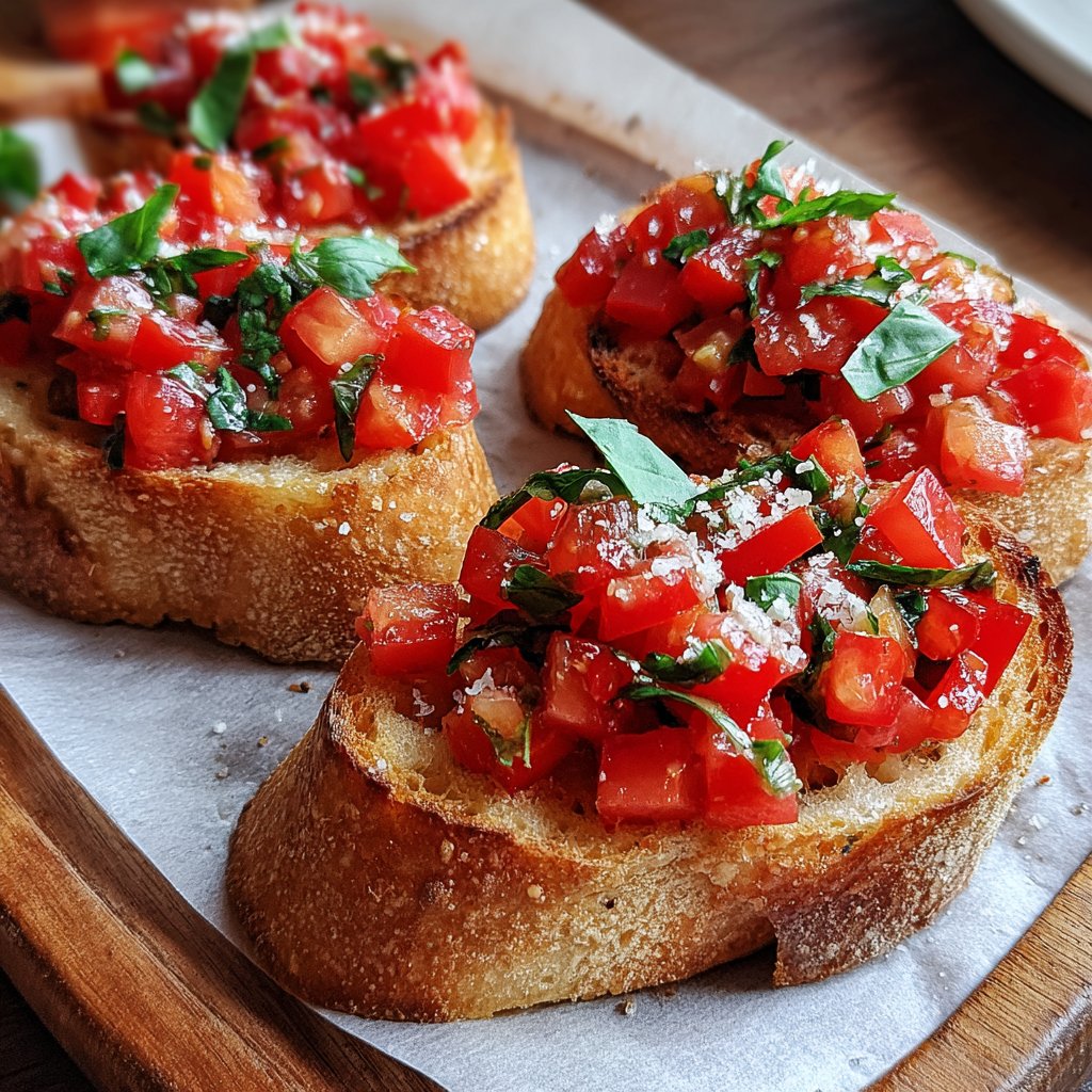 Bruschetta mit Tomaten und Basilikum