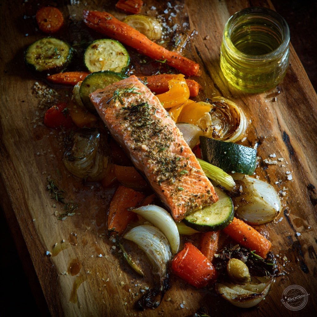 Kalorienarmes Abendessen Mit Lachs Und Gemüse