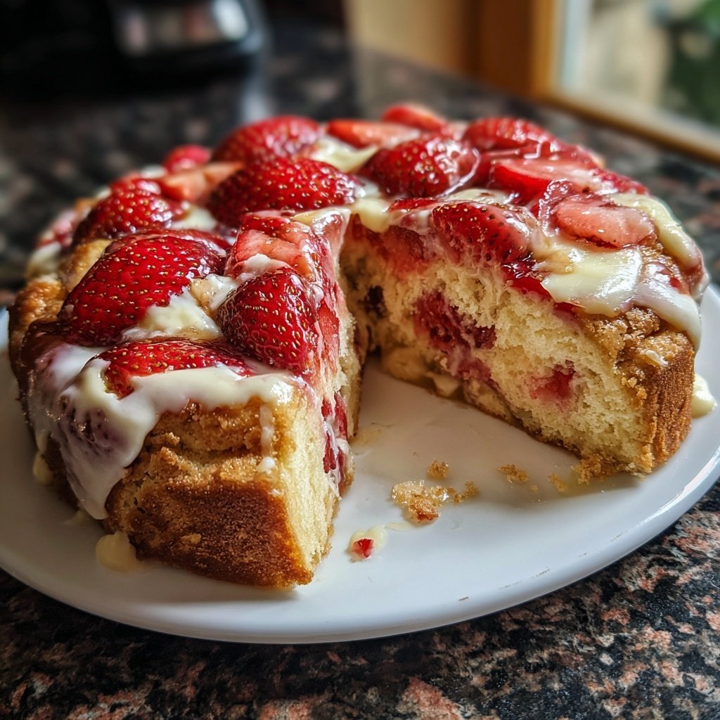 Saftiger Erdbeerkuchen Mit Vanillecreme